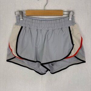 Lululemon Blue-Grey with White & Orange Sides Athletic Shorts Size 4